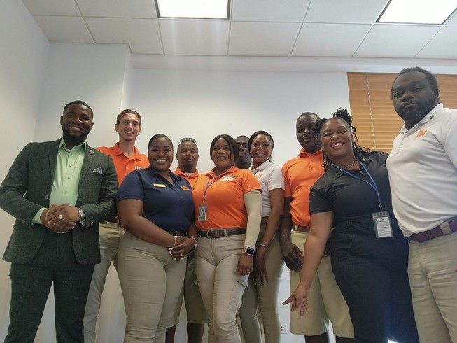 Resort team with the trainers